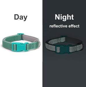 Rode hondenhalsband reflecterend veiligheidsneopreen gevoerd basic duurzaam zacht nylon bloemenpatroon hondenhalsband voor honden & katten XS-XL - Product Image 4
