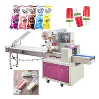 Machine d'emballage horizontale automatique à bas prix pour bâtonnets glacés, sucettes glacées et bonbons glacés