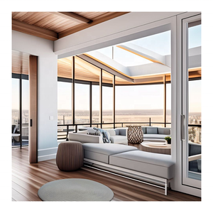 Grande fenêtre en <span class=keywords><strong>verre</strong></span> minimaliste moderne, cadre de <span class=keywords><strong>baie</strong></span> <span class=keywords><strong>vitrée</strong></span> en aluminium du sol au plafond avec siège pour maisons et panneaux de <span class=keywords><strong>verre</strong></span> - Product Image 2