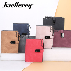กระเป๋าสตางค์สั้นผู้หญิง Baellerry หนัง PU พับสองตอน มีซิป ใส่บัตรได้หลากหลาย สีแดง - Product Image 4