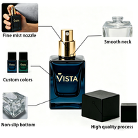 Flacon de parfum vide en verre carré classique de luxe de haute qualité avec pulvérisateur à pompe sérigraphié 30ml/100ml Design unique