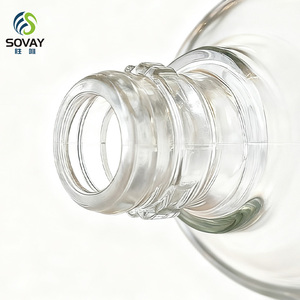Botella de Vidrio Transparente de 500 ml con Diseño Único para Ginebra, Whisky, <span class=keywords><strong>Ron</strong></span>, Vodka, <span class=keywords><strong>Licor</strong></span> y Tequila, con Tapa de Rosca - Product Image 5