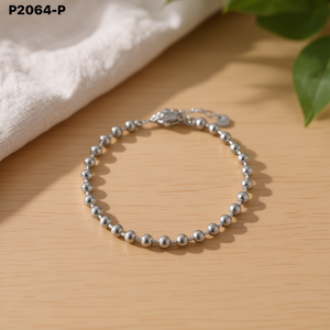 Amy Amy <b>Beaded</b> <b>Bracelet</b> Silver Plated Ball Shape Classic Women's Jewelry Gift - Product Image 2