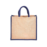 Sacs de courses en jute 100 % écologiques, personnalisés avec logo imprimé, poignées en cuir, motif lettres, laminés, extra grands, les plus vendus
