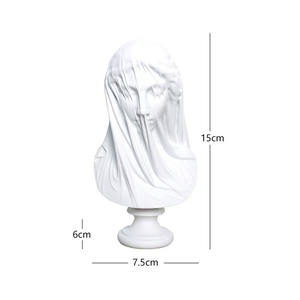 Figuritas griegas personalizadas estatua de mujer joven misteriosa velo chica minimalista decoración del hogar esculturas para decoración de estantería de estudio - Product Image 6
