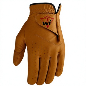 Gant de golf classique en cuir marron pour l'entraînement en extérieur, respirant, antidérapant, avec fermeture auto-agrippante, ajustement flexible et durable - Product Image 4