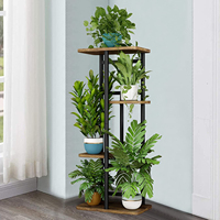 Support de plantes en métal 4 niveaux 5 pots de fleurs multiples, étagère de jardinière intérieure et extérieure, étagère d'exposition