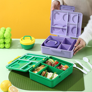 2026 Cute Luxury Brick Eco-Friendly Microwavable 2-Compartment Lunch Box Wholesale Custom Logo Building <b>Block</b> Bento Box Kids - Product Image 4