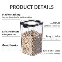 Boîte de conservation alimentaire en plastique transparent pour réfrigérateur, hermétique, pour le stockage des céréales, des en-cas, des fruits secs, vente en gros