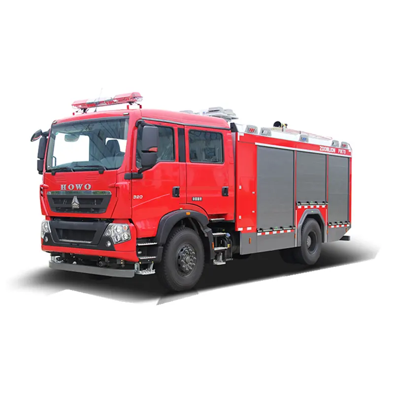 SINOTRUK HOWO 4X2 köpük kuru toz itfaiye aracı yangın söndürme kamyonu
