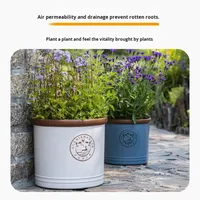 Pot de fleurs cylindrique nordique en plastique durable, économiseur d'eau, sur pied, pour intérieur, extérieur, balcon, cour, pots décoratifs