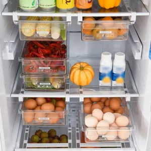 多機能キッチン冷蔵庫オーガナイザー引き出しクリスパー冷蔵庫ラック冷凍庫用収納ホルダーをぶら下げ