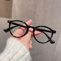 Cadre rond rétro mètre clou plat miroir femme ins mode anti lumière bleue monture de lunettes pour femmes