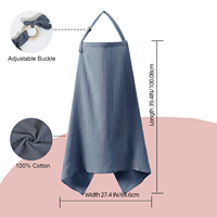 Cache-allaitement en mousseline de couleur unie, 100 % coton pur, ajustable, pour l'allaitement et l'intimité des nouveau-nés et des bébés en crèche