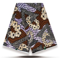 Nouveau Tissu Organza Africain Biologique Peigné et Tissé, Teint à la Cire, Motif Batik, Estampage Or, Poids Moyen, pour Filles