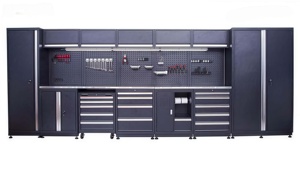 Système d'armoires de rangement d'outils d'atelier et établi modulaire en acier laminé à froid, robuste, finition écologique, multi-styles, personnalisable OEM - Product Image 3