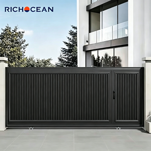 RICHOCEAN Villa Portes d'entrée électriques coulissantes en aluminium sur mesure Portes principales coulissantes automatiques en métal pour l'extérieur - Product Image 1