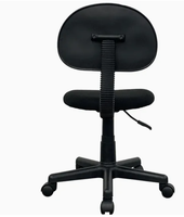 Chaise de bureau exécutive moderne noire sans accoudoirs, réglable, avec support lombaire, en tissu, pour usage domestique
