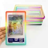 Protection antichoc pour cartes PSA, étui en TPU épaissi à dégradé scintillant avec plaque arrière transparente pour cartes à collectionner de grande valeur