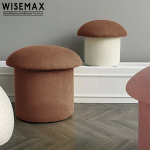 Đồ Nội Thất Phòng Khách WISEMAX Đồ Nội Thất Phòng Khách Ghế Trang Điểm Hiện Đại Giày Đế Bằng Nhung Tròn Ghế Dài Nấm Cừu Cừu Ottoman - Product Image 3