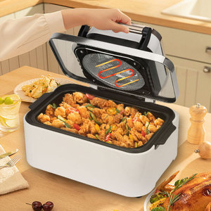 Friteuse à air moderne à haute capacité 1400W 6L personnalisable Pot allemand double numérique français intelligent multifonctionnel pour un usage domestique - Product Image 1