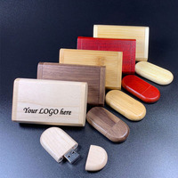 Flash Drive USB 3.0 kustom grosir, dengan kotak kayu stik memori murah hadiah promosi bisnis kunci USB