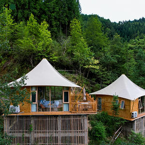 <span class=keywords><strong>Nueva</strong></span> tienda Glamping de lujo Villa <span class=keywords><strong>Chalet</strong></span> Four-Season Single Large Square PVC Safari Carpa Dos puertas Postes de aluminio Colocación en el techo - Product Image 5