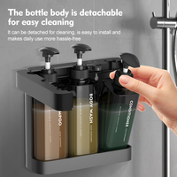 Distributeur de savon mural manuel de luxe avec logo personnalisé pour hôtel, shampoing, revitalisant, gel douche, en plastique ABS rechargeable