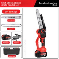 Gergaji Mesin Lithium-ion Tanpa Kabel Isi Ulang dengan Motor Brushless, Batang Pemandu 8-Inci, Untuk Penggunaan di Rumah, Mini Portabel