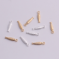 Composants de bijoux permanents en or rempli 14K/argent S925, connecteur breloque pendentif poisson pour la fabrication de colliers et bracelets DIY