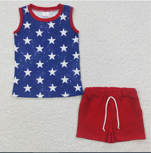 ชุดเสื้อยืดแขนกุดลายดาวสำหรับเด็กชายวันที่ 4 กรกฎาคม - Product Image 3