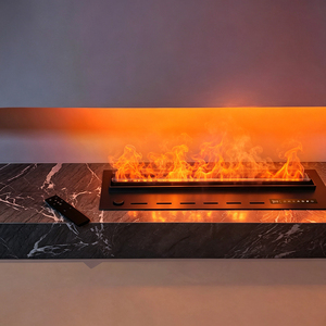 Chimenea Eléctrica <span class=keywords><strong>de</strong></span> Vapor <span class=keywords><strong>con</strong></span> Atomización 3D, Diseño Europeo Moderno, Control Remoto Inteligente por Aplicación, Uso en Hoteles, Efecto <span class=keywords><strong>de</strong></span> Llama LED en Inglés - Product Image 3