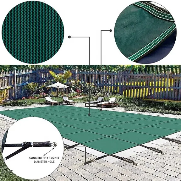 High Quality Safety Inground Swimming Pool Cover Mesh Tarp Protect Debris And Leaf Fall In For Home Use Swimming Pool Cover
