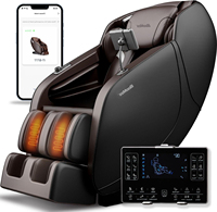 Fauteuil de massage corps entier zéro gravité avec mode stretching thaïlandais, scanner corporel, haut-parleur Bluetooth, chauffage, massage des pieds et bouton de commande