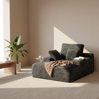 Sofá Seccional Modular de Terciopelo Minimalista Moderno, Estilo Lujo Ligero con Plumas, Tipo Big Mac, Empaque al Vacío para Apartamento