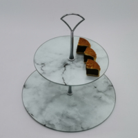Multicouche plateau de service 2-couche gâteau stand cupcake rack ensembles de luxe de fer deux-couche portable collation melon graines plaque de bonbons
