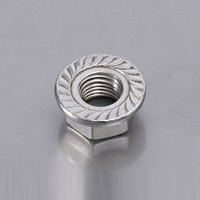 Direct Sale Fastener Serrated Knurled Stainless Steel 304 316 Hex Head Flange Nut DIN6923 Flange Nut M8
