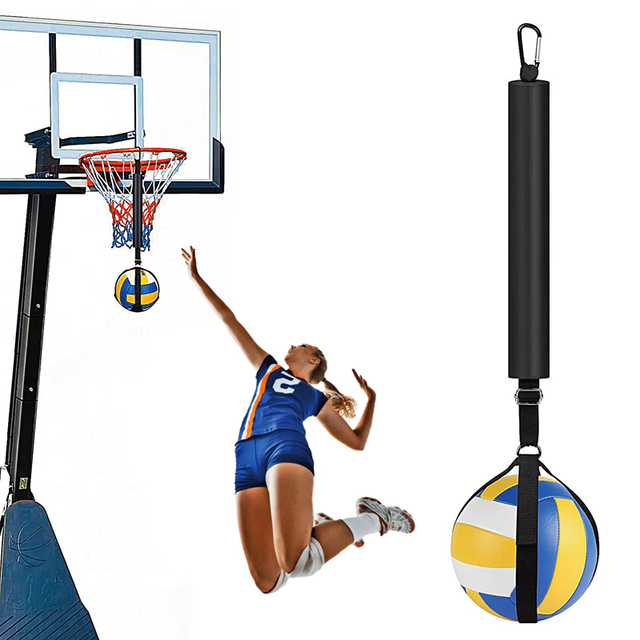 Adjustable Volleyball Spike Training System Basketball Hoop Mounted Spike Trainer Volleyball Practice Aid