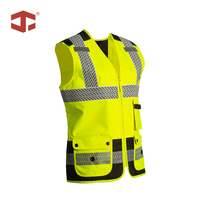 Ensemble uniforme haute visibilité JIADE pour femme – Gilet de travail respirant avec ourlet arrière incurvé et passepoil contrastant, idéal pour la sécurité sur les chantiers