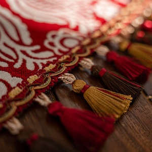 Tapete <span class=keywords><strong>de</strong></span> té <span class=keywords><strong>de</strong></span> estilo chino con patrón Floral Jacquard, tapete <span class=keywords><strong>de</strong></span> <span class=keywords><strong>mesa</strong></span> <span class=keywords><strong>de</strong></span> centro <span class=keywords><strong>de</strong></span> Festival rojo con característica aislante para hotel o alegrí<span class=keywords><strong>a</strong></span> familiar - Product Image 4