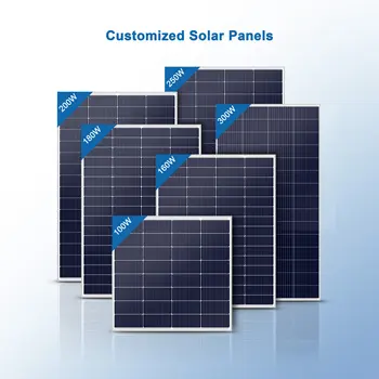 Mini panel solar monocristalino de tamaño pequeño 12V 18V 24V 20W 30W 40W 50W 100W 150W 200W 250W Watt Precio de módulo solar personalizado