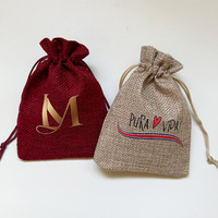 Sacs en toile de jute recyclables 9x12cm en gros, sacs portables pour le stockage des grains de café avec cordon de serrage pour la maison