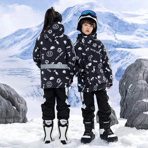 Conjunto de Traje de Esquí Unisex para Niños, para Niños y Niñas, Invierno, Exterior, Cortavientos, Impermeable, Cálido, Grueso, 100% Poliéster, para Esquiar - Product Image 3