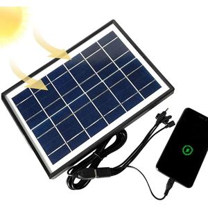 12W 5V 1.6A USB Solar Panel With Multiple <b>Charging</b> <b>Cables</b> For Outdoor Power Supply - Product Image 4