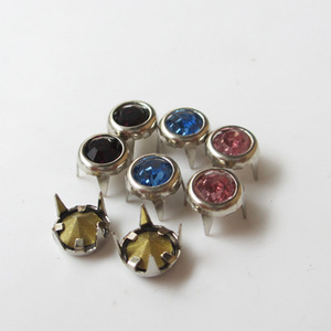 Cristales de imitación redondos de 6mm con engaste de garra, 16 facetas, tono plateado, color azul, accesorios de joyería DIY, etiqueta privada licenciada, elegante para uso diario, con vástago - Product Image 3