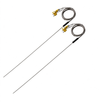 Sensor Suhu Termokopel Tipe K Presisi Tinggi Bahan Stainless Steel 316 Dengan Konektor Kuning 12x800mm C W Selubung Kepala Industri