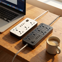 Enchufe de Carga USB Universal de 6 Vías y 3 Puertos USB Tipo C de 3 Metros con Certificación CE ROHS