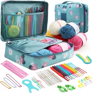 DIY 58-Piece PVC Crochet Kit & Beginner Knitting Tool Set-Portable Travel Bag Adhesive Invisible Features for Embroidery <b>Sewing</b> - Product Image 1