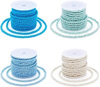 Cordon en satin torsadé de 3 mm en polyester, corde décorative en soie pour la décoration intérieure, la couture, l'artisanat, la tresse, la ficelle, l'emballage cadeau