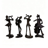 Statue de groupe musical moderne en cuivre, abstraite et géométrique, faite à la main, écologique, durable, décoration de table, artisanat d'art, sculptures